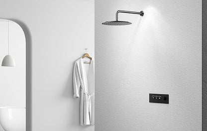 VBFF-Shower Head,rain shower head, 12 inch- Round Shower Head, 1.8 GPM Flow Rate, rainfall showerhead,VBFF13 (Matte Black)