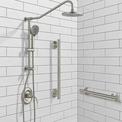 Lava Odoro Shower Grab Bar, Modern Stainless Steel Handicap Grab Bar for Bathtubs and Showers, Shower Safety Bar for Seniors Disabled, ADA-Compliant (Brushed Nickel, 18 Inch)
