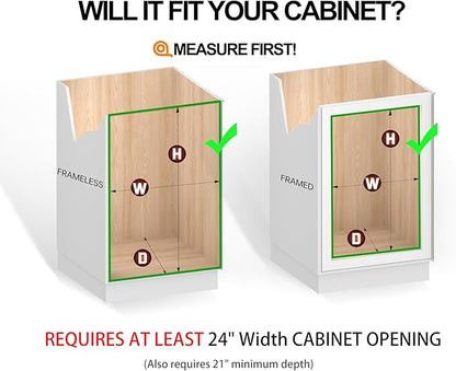 Pull Out Cabinet Organizer (22" W x 21" D), Slide Out Shelves for Kitchen Cabinets, Pull Out Drawers Heavy-Duty Metal Rolling Shelf, Chrome Finish