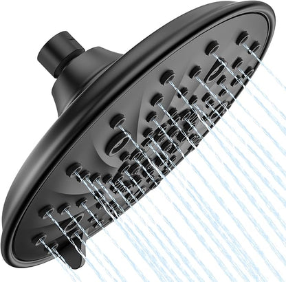 Ryamen Filtered Shower head, Rain Shower Head with Filter, High Pressure Shower Filter Head for Hard Water, 99% REMOVAL for Chlorine, Heavy Metals, Improves Skin & Hair (Unfiltered, Black)