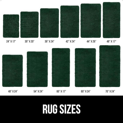 GORILLA GRIP Bath Rug Mat, Soft Absorbent Chenille, Quick Dry Microfiber Mats, Rubber Backing Washable Shower Floor Rugs, Bathmat Runner, US Designed Bathroom Decor Accessories 24x17, Hunter Green
