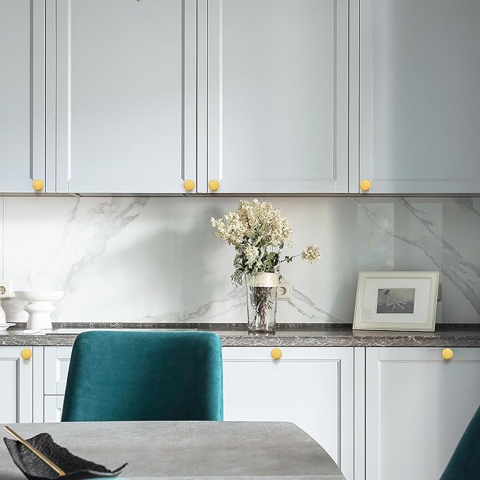 Ravinte 60 Pack Cabinet Knobs Gold Kitchen Cabinet Knobs Round Dresser Drawer Pulls Closet Door Pulls 1-1/5 Inch