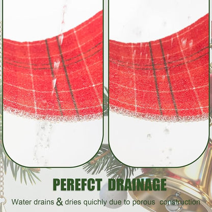 Christmas Non-Slip Bathtub Mat, Anti Slip Shower Mat, Fast Drying Bathtub Mats, Foot Scrubber Mat, Anti Slip Mat for Tub, Floor, Bathroom, Kitchen, Home, Hotel (Holiday Plaid, 24"x16")