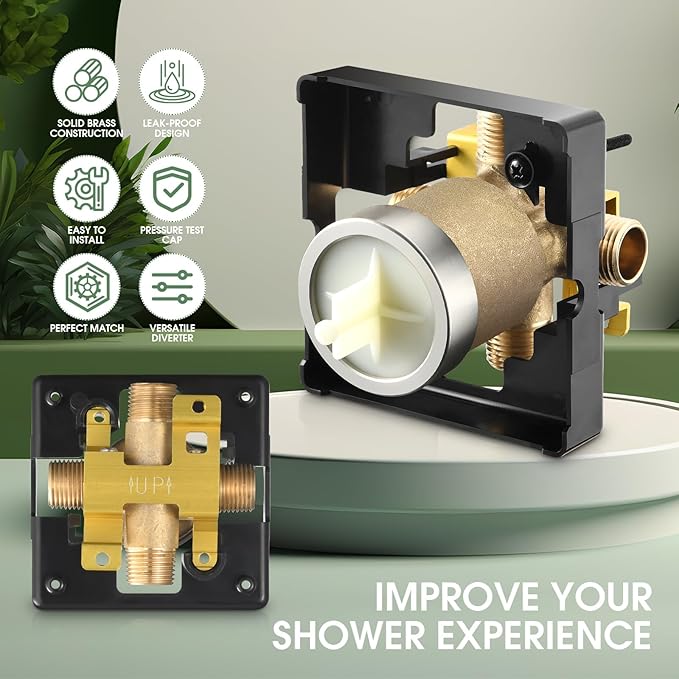 Shower Valve Body for Delta 13,14,17 or 17T Series Trim Kits, Universal Multifunction Rough in Shower Valve,Brass Body