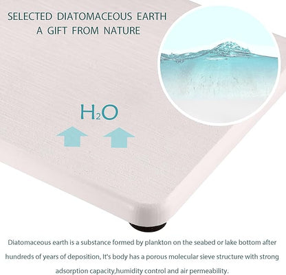 2 Pcs Water Absorbing Stone Trays, Kitchen/Bathroom Sink Soap Dish, Diatomite Tray Used for Hand Soap & Cosmetic Bottles in The Modern Home, 4" W x 8.3" L, White