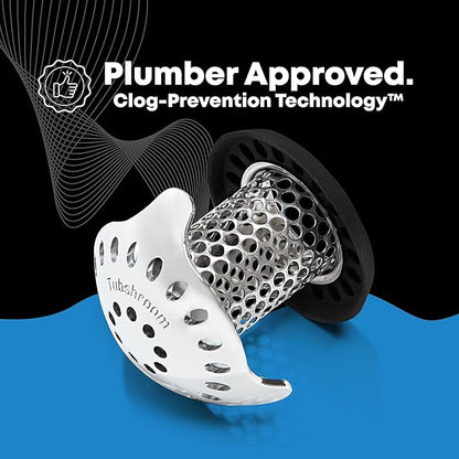 TubShroom Ultra Revolutionary Bath Tub Drain Protector Hair Catcher/Strainer/Snare Stainless Steel, Single Pack