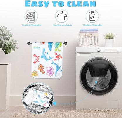 Baby Bath Mat for Tub Non Slip Kids Bathtub Mat Extra Long 40X16 Inch Toddler Bath Tub Shower Mat Anti Slip with Suction Cups & Drain Holes, Machine Washable (Ocean Animals)