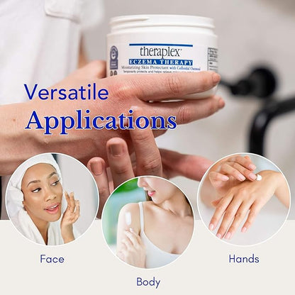 Theraplex Eczema Therapy (6 oz) - Moisturizing Skin Protectant with Natural Colloidal Oatmeal, Noncomedogenic, and Hypoallergenic, Fragrance-Free - National Eczema Association Seal of Approval