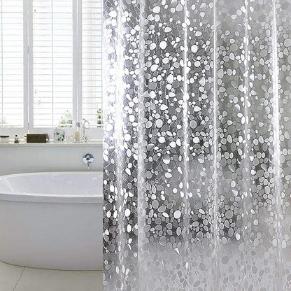 WELTRXE Extra Long Shower Curtain Liner, 72 x 78 Inch EVA Water Repellent Shower Curtain with 3 Magnets, Heavy Duty, No Smell, Chlorine Free Shower Liner for Shower Stall, Bathtubs, 12 Hooks