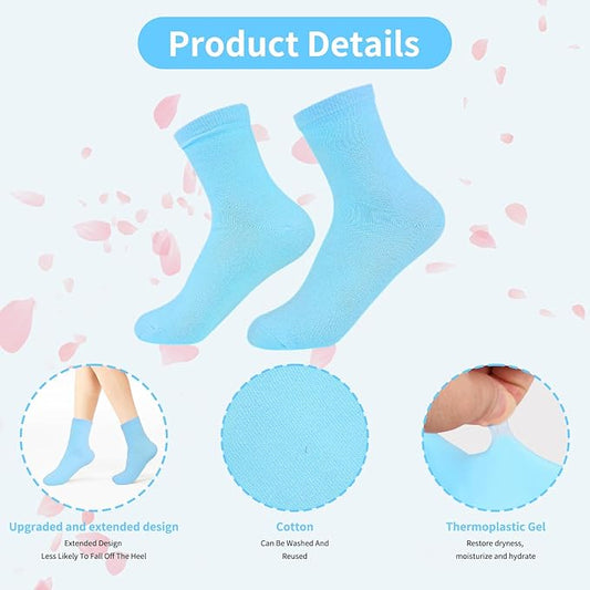 Gel Socks for Dry Cracked Feet Women,Foot Moisturizing Socks,Gel Socks Spa Socks,Cotton Socks for Moisturizing Feet Overnight