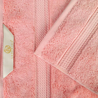 Superior Egyptian Cotton Pile Face Towel/Washcloth Set of 6, Ultra Soft Luxury Towels, Thick Plush Essentials, Absorbent Heavyweight, Guest Bath, Hotel, Spa, Home Bathroom, Shower Basics, Tea Rose