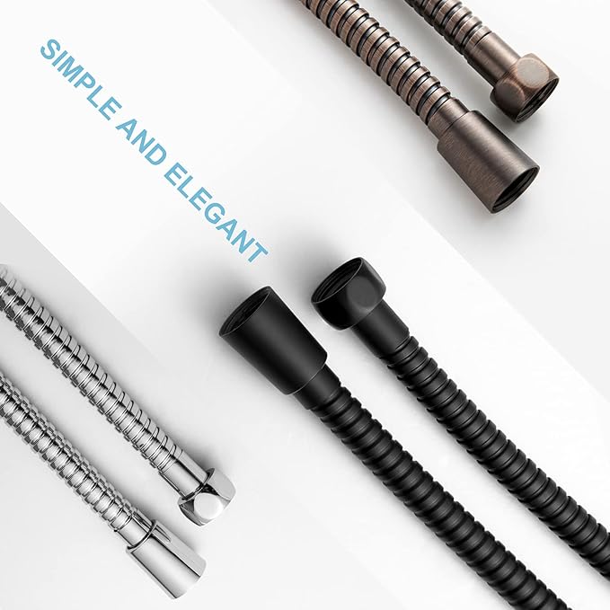 OFFO Shower Hose, Kink Free Stainless Steel Shower Hose Attachment Electroplating Handheld Shower Head Hose Flex Hoses Extension with Brass Insert & Nut for Pet Bathing Cleaning 60 in, Chrome