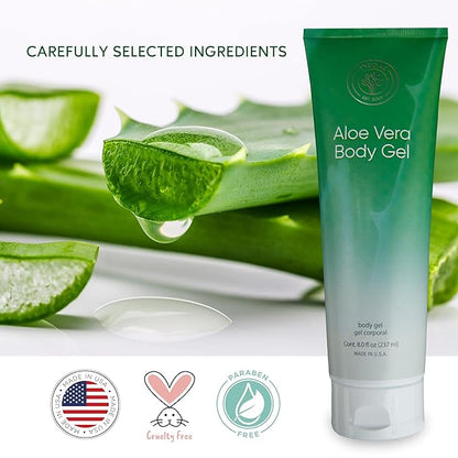 L’EUDINE Aloe Vera Gel – Pack of 3 – 8Fl Oz Aloe Vera Lotion – Premium Aloe Vera for Hair, Face and Body – Rich in Nutrients and Vitamins – Ideal for Burns, Scars, Massage