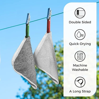 ZOMCHI 2 Count Wash Cloths, Exfoliating Washcloth with Dual Texture for Face and Body, Exfoliating Wash Cloth for Showering (Deep and Gentle)