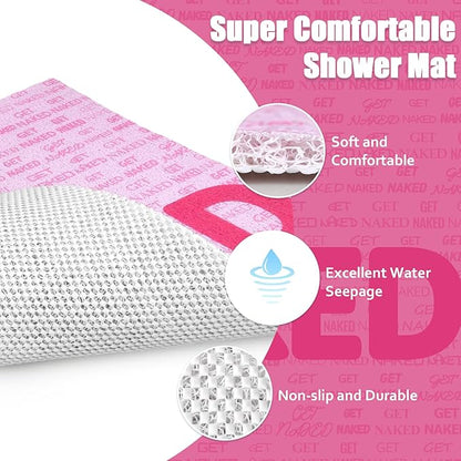 Shower Mat Bathtub Mat Non-Slip - 24x32 Inch Soft Comfortable Bath Mat with Drainage Holes - PVC Loofah Massage Bathmat for Shower, Tub, Bathroom, Wet Areas - Quick Drying & Easy Cleaning