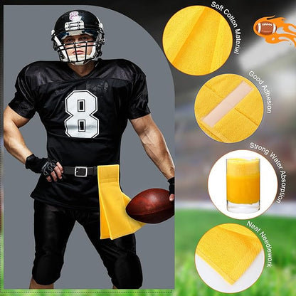 Shimeyao 2 Pcs Cotton Sports Football Towel with Closure Pitching Football Sweat Towel for Sports Gym Men Women Accessories(Yellow, Classic)