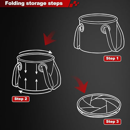 Multifunctional Collapsible Bucket,Portable Bin,Car Wash Bucket,Lightweight Foldable Buckets with Handles for Camping,Dish Washing,Laundry,Soaking Feet,Fishing,Hiking