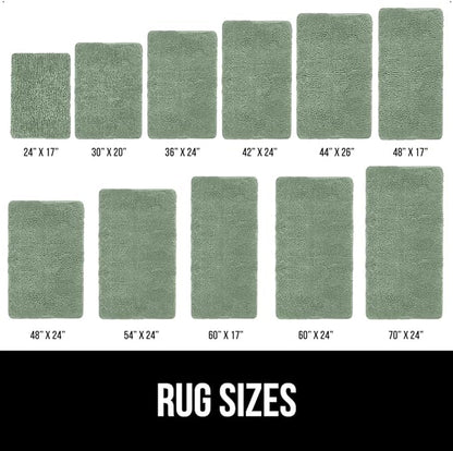 GORILLA GRIP Bath Rug Mat, Soft Absorbent Chenille, Quick Dry Microfiber Mats, Rubber Backing Washable Shower Floor Rugs, Bathmat Runner, US Designed Bathroom Home Decor Accessories 24x17 Sage Green