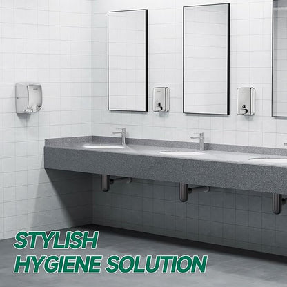 Commercial Wall Mounted Soap Dispenser 37oz 1100ml Large Capacity Polished Stainless Steel Manual Dispenser for High Traffic Restrooms