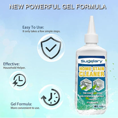 Sugelary Home Stain Cleaner, 5 fl oz Mold Stain Cleaner Gel for Washing Machine, Home Stain Cleaning Gel for Fridge, Tile, Grout, Sink and Bathroom Use