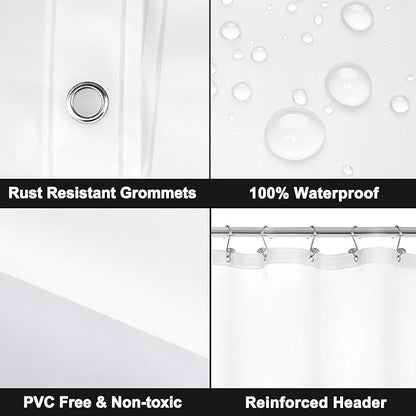 Barossa Design Frosted Shower Curtain Liner - Premium PEVA Shower Liner for Bathroom, BPA & PVC Free, No Chemical Smell, Lightweight Bath Curtain with 3 Magnets, Metal Grommets - Frost, Standard Size