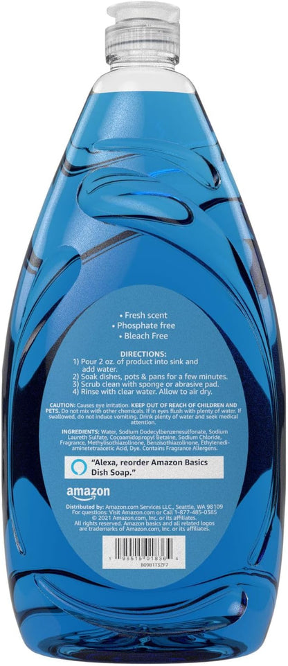 Amazon Basics Dish Soap, Fresh Scent, 30 fl oz, Pack of 4
