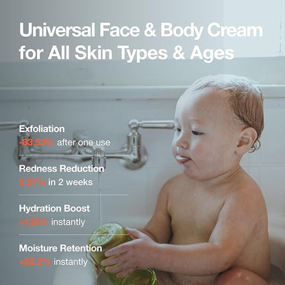 CREAM & LOTION – Organic Korean 2‑in‑1 Baby Face & Body Lotion, Gentle Deep Moisturizer with Vitamin C for Sensitive Skin, Soothing Hydration (7.1 fl oz / 210 g)