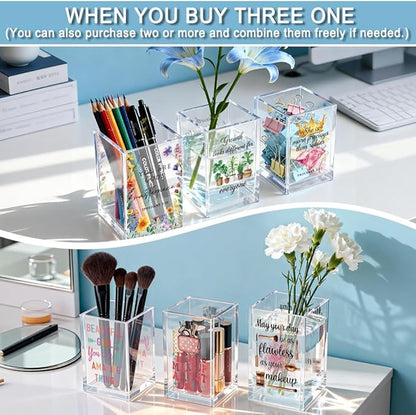 In My Makeup Artist Era Acrylic Cosmetic Holder, Funny Makeup Brush Holder Gifts for Cosmetologist Women Girls, Bathroom Vanity Storage for Make up Brushes, Vanity Desk Accessories