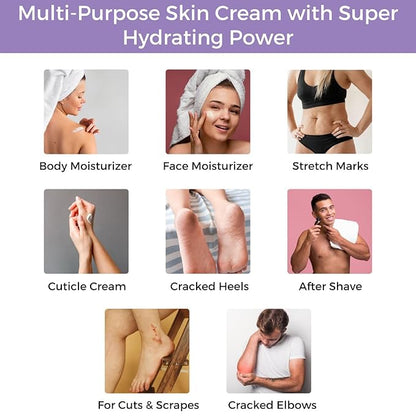 RaGaNaturals Calming Lavender Hand & Body Cream for Dry to Very Dry Skin - All Natural Vitamin E Face Cream to Deliver Healthy-Looking Glow -Non Toxic, Vegan Lavender Lotion for Women, Men, Baby -8 Oz