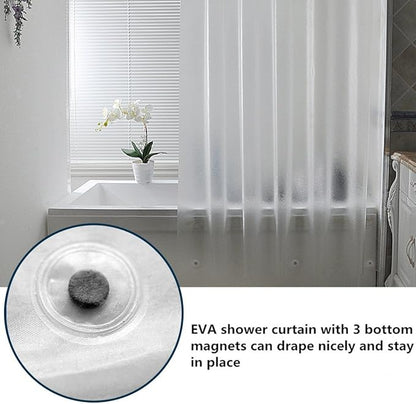 AooHome 72x72 Shower Curtain Liner - 8G Eva Heavy Duty Frosted Bathroom Plastic Shower Liner with Rustproof Metal Grommets and 5 Bottom Magnets, Thickness, Water Repellent, Semi-Transparent