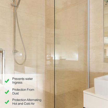 2 Pcs 1/2'' x 36'' Long Clear Vinyl L-Type Seal Strip with Pre-Applied Self Adhesive Threshold Water Dam Barrier Bathroom Glass Shower Door Seal Strip for Gap Frameless Shower Door