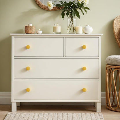 Ravinte 5 Pack Cabinet Knobs Earthy Yellow Kitchen Cabinet Knobs Round Dresser Drawer Pulls Closet Door Pulls 1-1/5 Inch