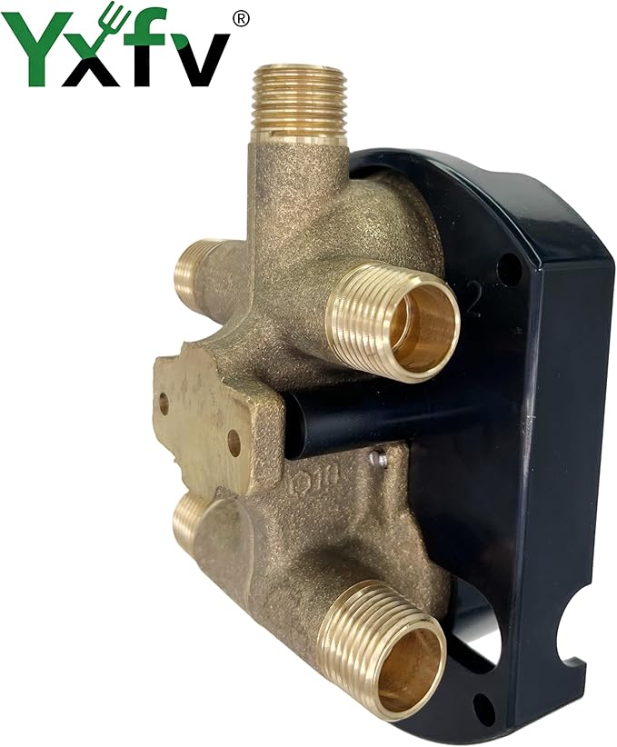 Universal Shower Valve, Suitable for Delta Diverter Valve R22000 MultiChoice, Pressure Balance Rough-In, 3/6-Way Integrated Diverter, Brass, Chrome