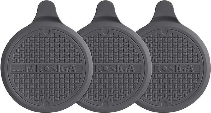 MR.SIGA Silicone Bathtub Stopper, Drain Stopper for Shower, Sink, 5.1" Diameter, Grey, 3 Pack