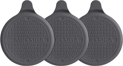 MR.SIGA Silicone Bathtub Stopper, Drain Stopper for Shower, Sink, 5.1" Diameter, Grey, 3 Pack