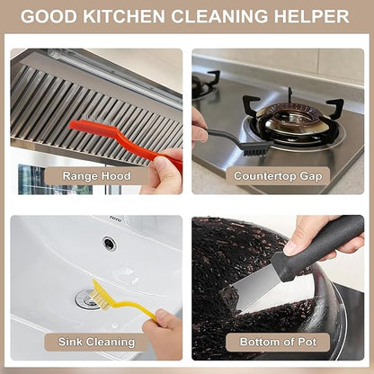 Crevice Cleaning Brush - Grout Scrub Brush, House Cleaning Supplies, Gap Cleaning Tools, Home Essentials, Gifts for Women Men, Hard Bristle Crevice Cleaner Brush for Household Use, Bathroom