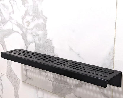 SereneDrains Stainless Steel Black Shower Shelf for Inside Shower Drill in Wall Mount Small Bathroom Shelf Decor Organizer Rack Caddy Floating (Matte Black, 24 Inch)