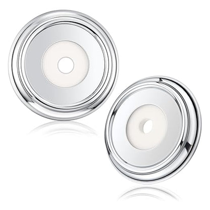 Enhon 2 Pack Metal Tub Spout Cover Ring, Bathroom Faucet Remodeling Wall Plate with Foam Gasket, 1-1/2 Inch ID and 3-5/8 Inch OD(Chrome)