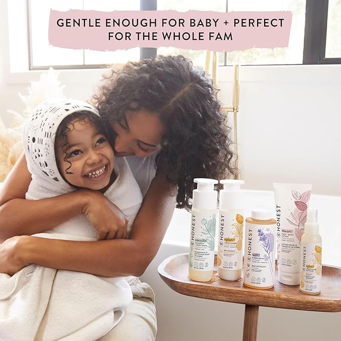 The Honest Company 2-in-1 Cleansing Shampoo and Body Wash for Sensitive Skin Gentle Tear-Free Hypoallergenic Baby with Naturally Derived Ingredients Fragrance-Free 18 fl oz