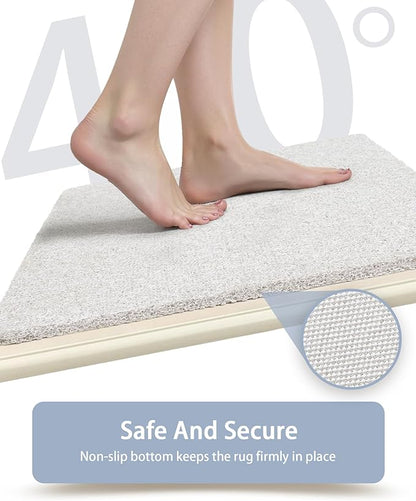 Non Slip Shower Mats for Inside Shower,17x30 Inch,Anti-Slip Bathtub Mats for Bathroom, Foot Scrubber Loofah Bath Mats for Shower, Quick Drying Shower Stall Mats for Wet Areas (White)