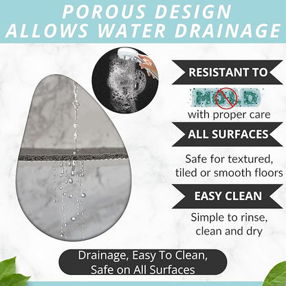 ENKOSI Square Shower Mat - Non Slip Shower Mats for Inside Shower - Extra Large 31x31 Shower Floor Mat Non Slip - Square Bath Mat for Shower - Secure Anti Slip Loofah Shower Bath Mat (31x31 Black)
