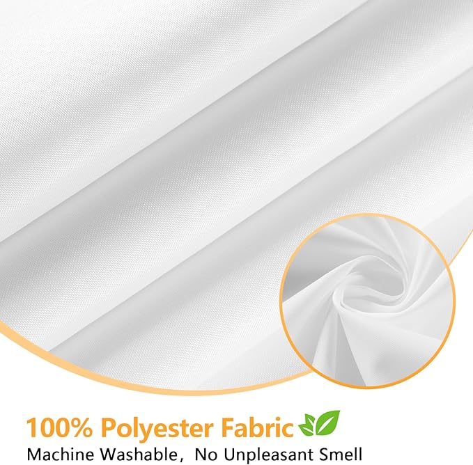 Extra Long Waterproof Fabric Shower Curtain with 3 Extra-Large Magnets, 72 x 86 inch Washable Cloth Shower Curtain Liner White, Hotel Quality Tall Bathroom Shower Curtain Lightweight