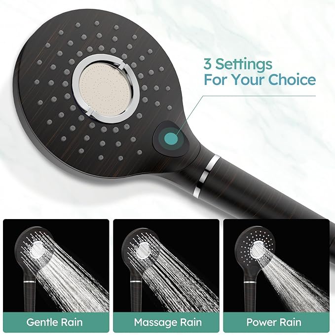 SunCleanse Shower System - 12 Inch Dual Filtered Rainfall Shower Head Combo- High Pressure 3 Spray Mode Showerhead-Included Rough in Valve and Trim Kit, Oil Rubbed Bronze