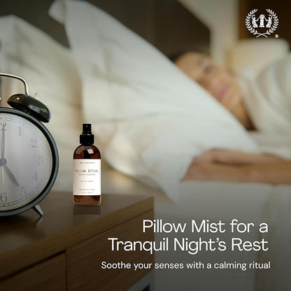 Muse Apothecary Pillow Ritual - Aromatic, Calming and Relaxing Pillow Mist, Linen and Fabric Spray - Infused with Natural Aromatherapy Essential Oils - 8 oz, Bergamot + French Lavender + Sandalwood