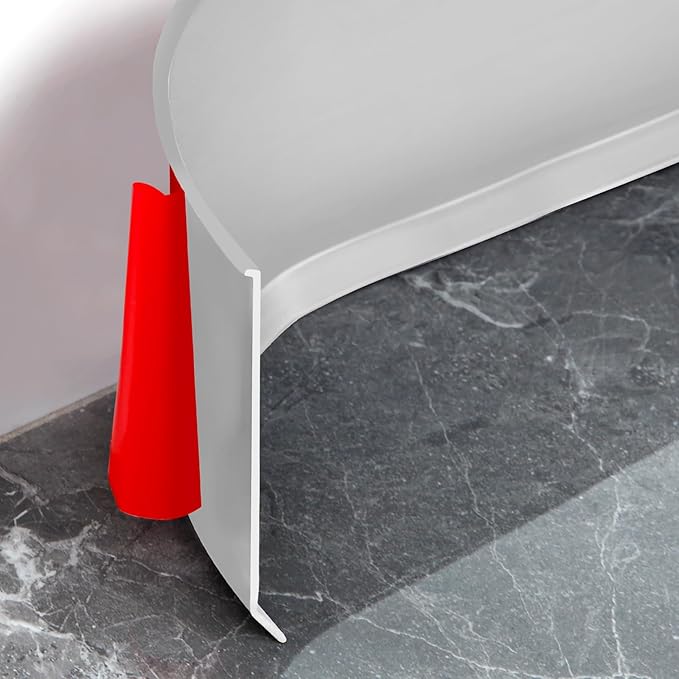 Flexible Baseboard Molding Trim 6 Inch Self-Adhesive Vinyl Wall Base Peel and Stick Cove Base Rubber Wall Baseboard Moulding Trim (60Ft, Gray)
