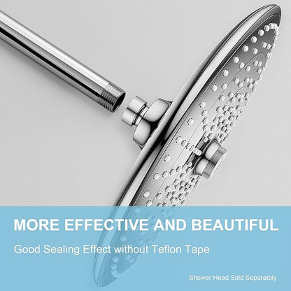 OFFO Shower Arm with Flange, 6 in Ceiling Mount Replacement Rain Shower Head Straight Arm Ceiling-Mounted For Fixed Shower Head & High Pressure Rain, Chrome