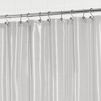 Barossa Design Clear Black Long Shower Curtain Liner 78" Height - 3 Magnets & Waterproof Lightweight PEVA Shower Liner for Bath Tub, PVC Free, Metal Grommets, Clear Black, 72x78