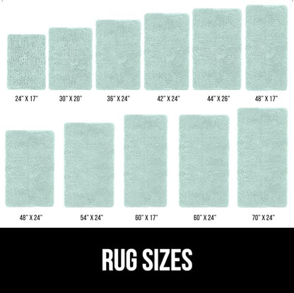 GORILLA GRIP Bath Rug Mat 48x24, Soft Absorbent Chenille, Quick Dry Microfiber Mats, Rubber Backing Washable Shower Floor Rugs, Bathmat Runner, US Designed Bathroom Home Decor Accessories Seablue