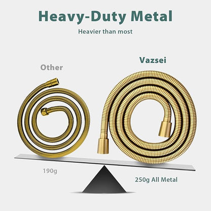 Shower Hose Replacement For Cleaning 304 Stainless Steel Shower Head Hoses 59 Inches High Pressure Bidet Hose Flexible Rose Gold Extension Showerhead Hoses Extra Long (Gold, 58 In)