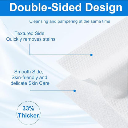 Disposable Face Towels, 480 Count Ultra Soft and Thick Cotton Facial Towels for Sensitive Skin, Dry Wipes Face Tissues Towelettes for Cleansing, Makeup Remover and Skincare